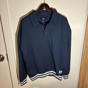 2000s CLSC Life Streetwear Navy Metallic Button-Up Sweater Jacket Men’s M